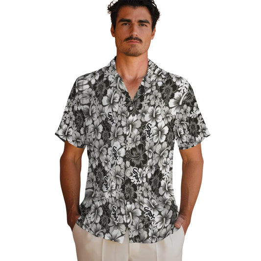 Chicago White Sox Hawaiian Shirt - Hibiscus Blooms | Moonbestprint