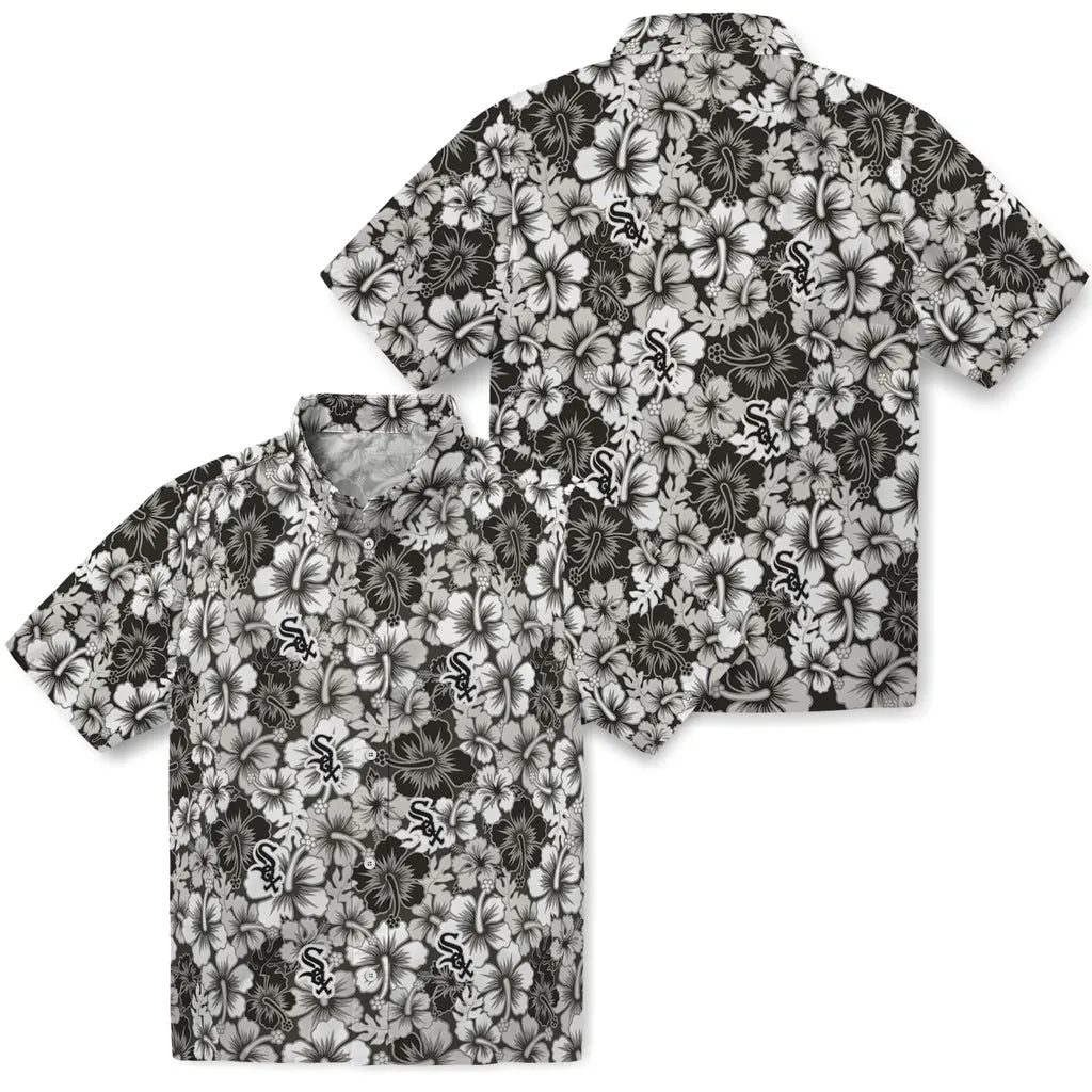 Chicago White Sox Hawaiian Shirt - Hibiscus Blooms | Moonbestprint
