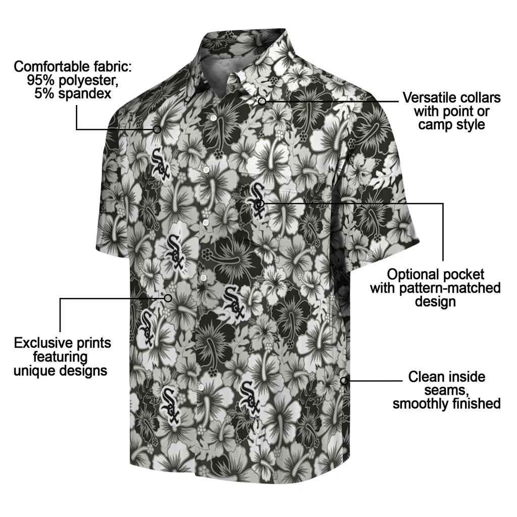 Chicago White Sox Hawaiian Shirt - Hibiscus Blooms | Moonbestprint