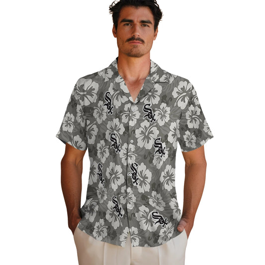 Chicago White Sox Hawaiian Shirt - Hibiscus Cluster | Moonbestprint