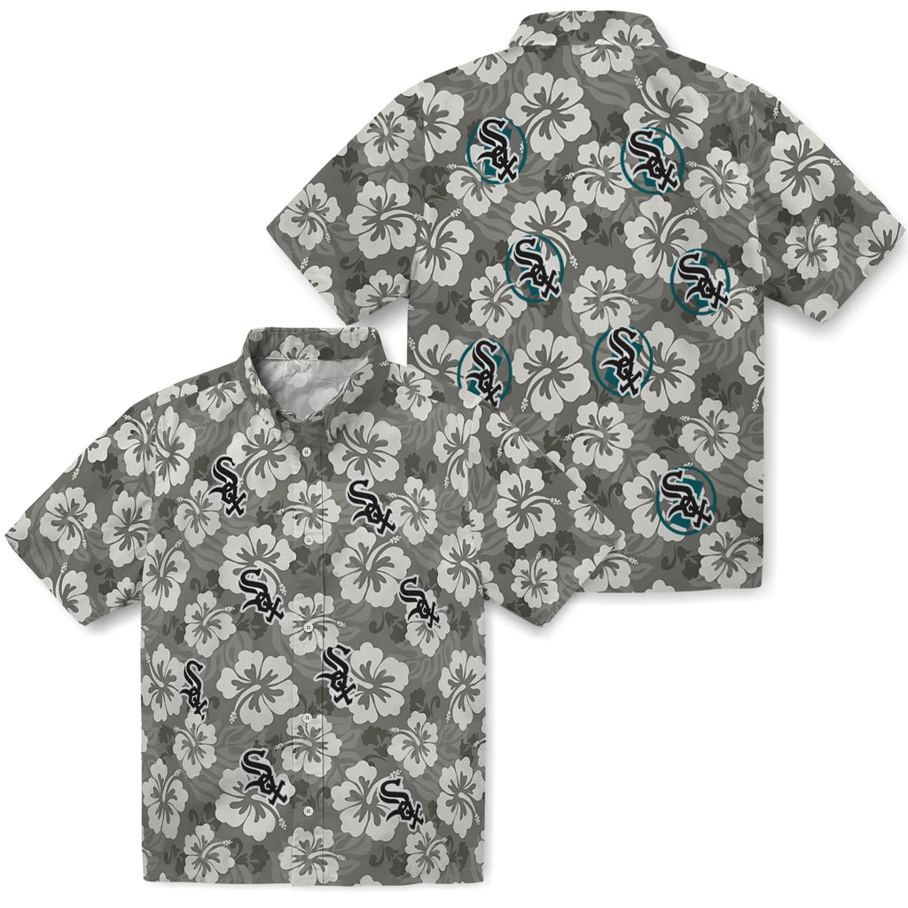 Chicago White Sox Hawaiian Shirt - Hibiscus Cluster | Moonbestprint