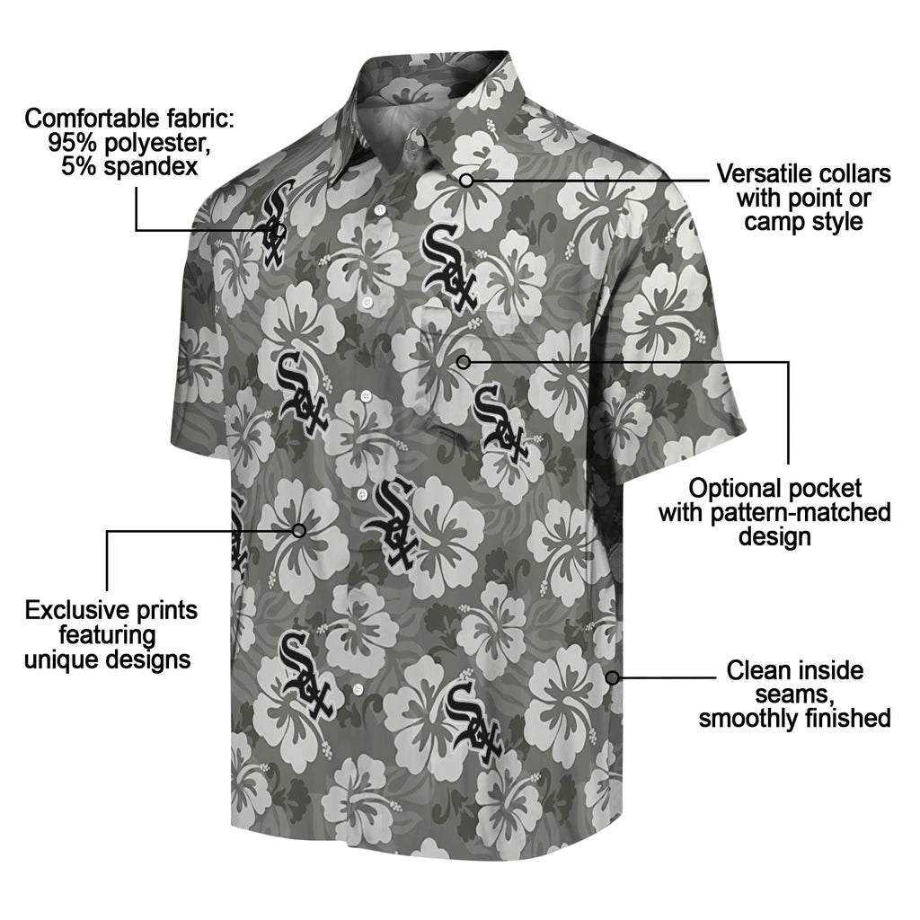 Chicago White Sox Hawaiian Shirt - Hibiscus Cluster | Moonbestprint