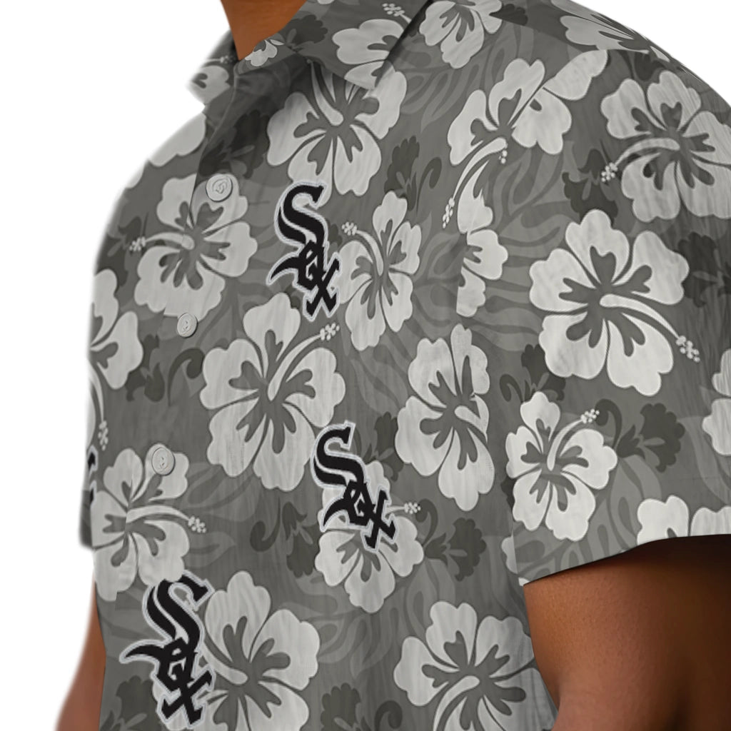 Chicago White Sox Hawaiian Shirt - Hibiscus Cluster | Moonbestprint