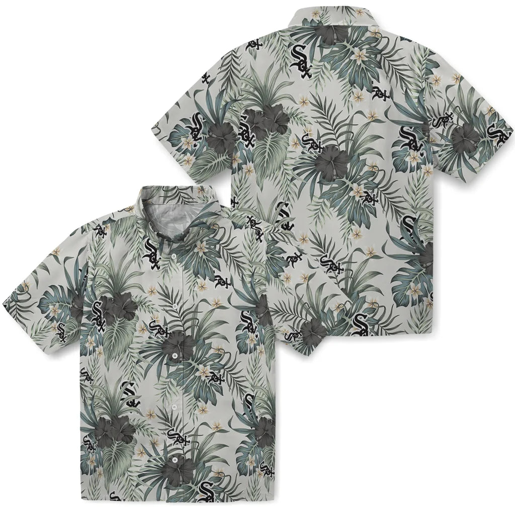 Chicago White Sox Hawaiian Shirt - Hibiscus Designs | Moonbestprint