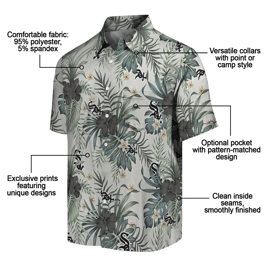 Chicago White Sox Hawaiian Shirt - Hibiscus Designs | Moonbestprint