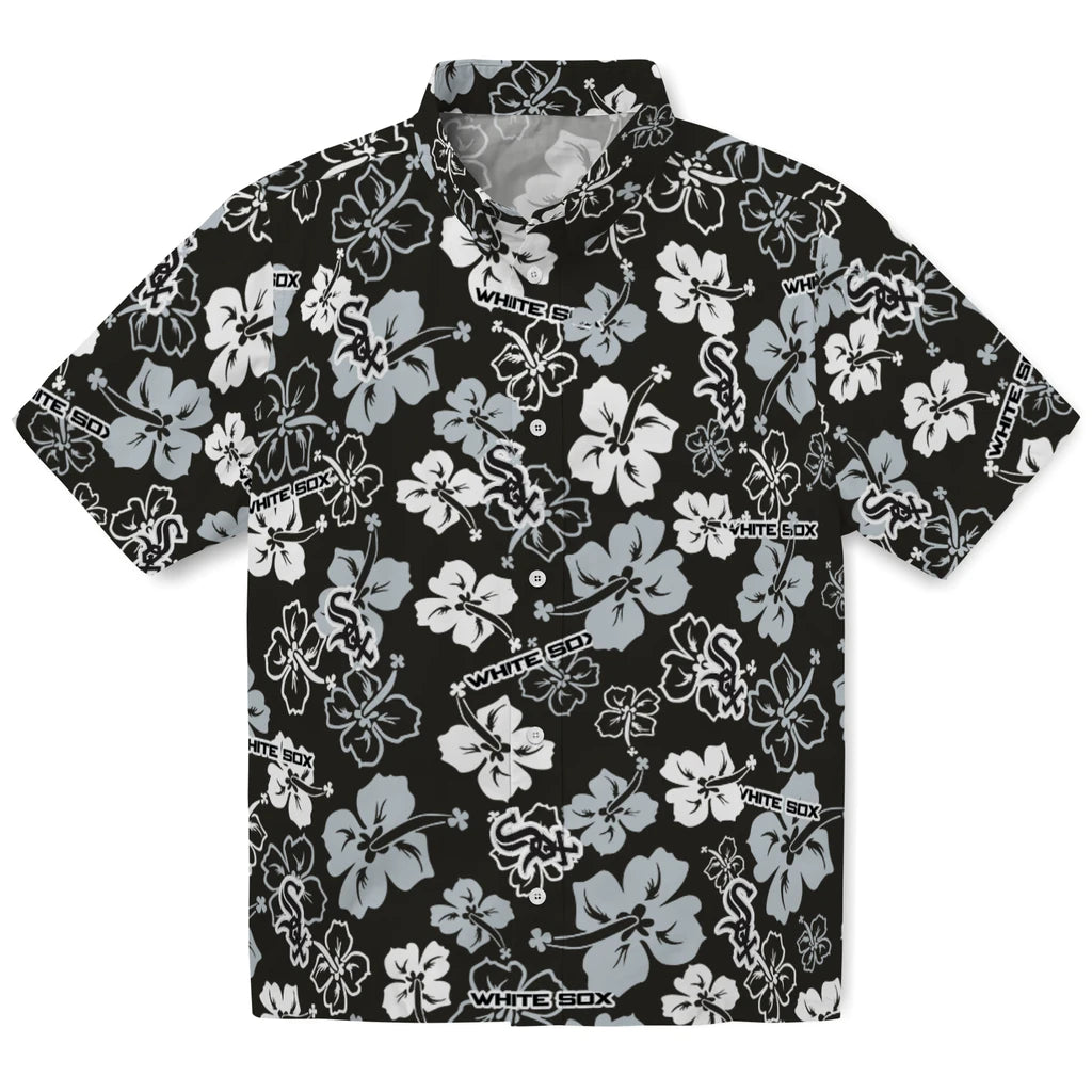 Chicago White Sox Hawaiian Shirt - Hibiscus Flower Design | Moonbestprint