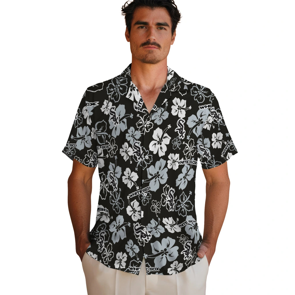 Chicago White Sox Hawaiian Shirt - Hibiscus Flower Design | Moonbestprint