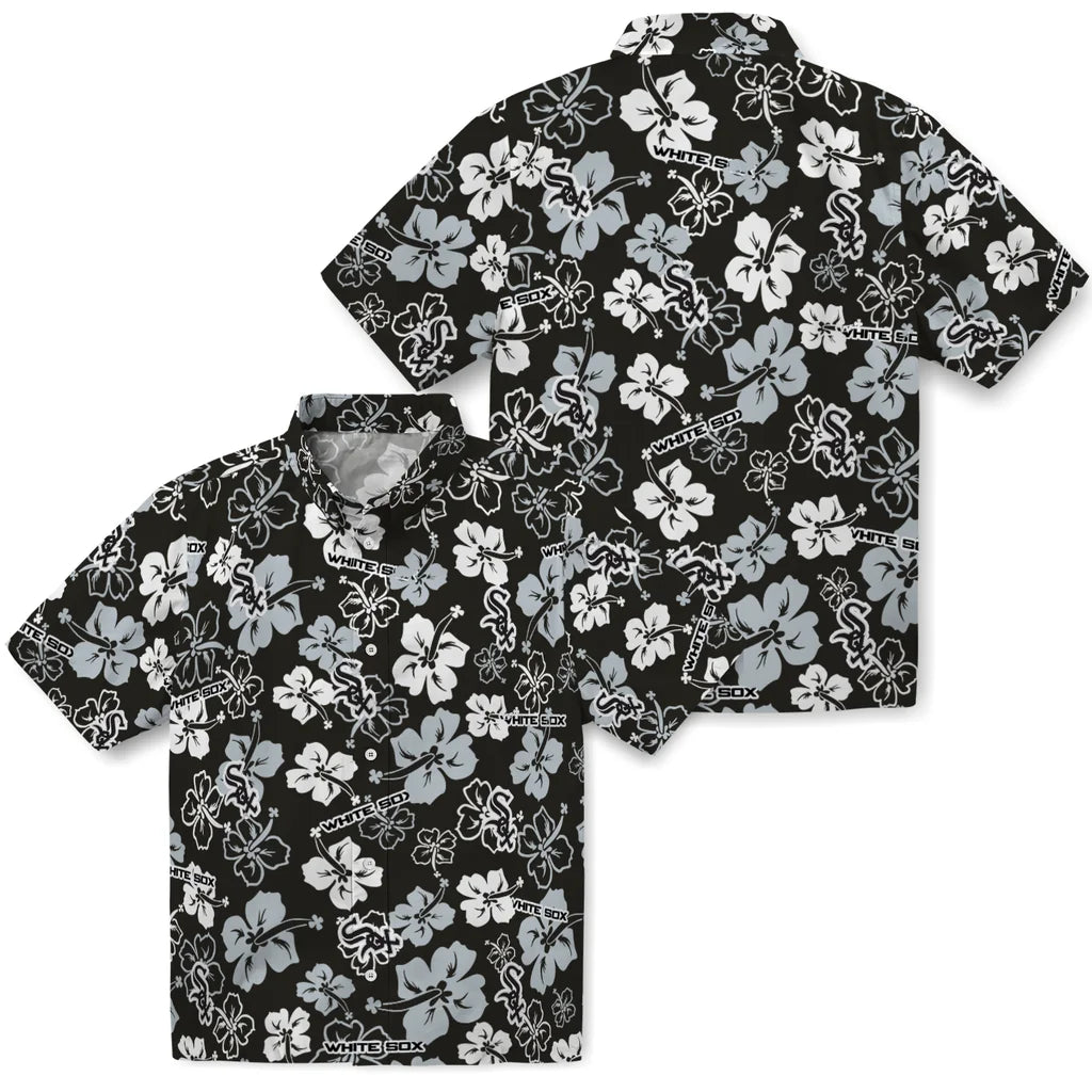 Chicago White Sox Hawaiian Shirt - Hibiscus Flower Design | Moonbestprint