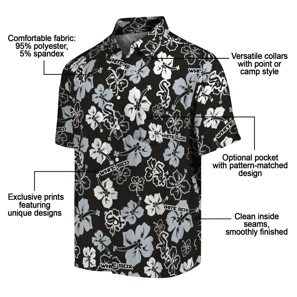 Chicago White Sox Hawaiian Shirt - Hibiscus Flower Design | Moonbestprint
