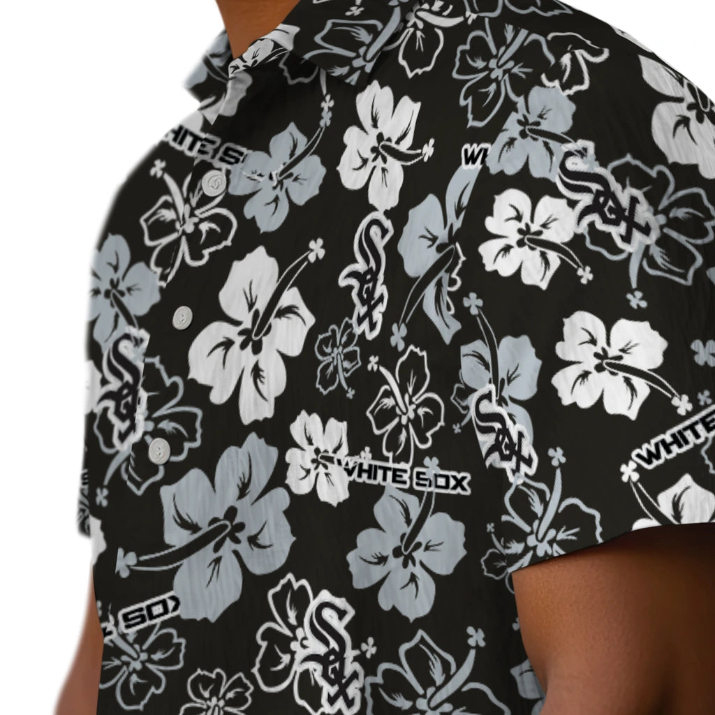 Chicago White Sox Hawaiian Shirt - Hibiscus Flower Design | Moonbestprint