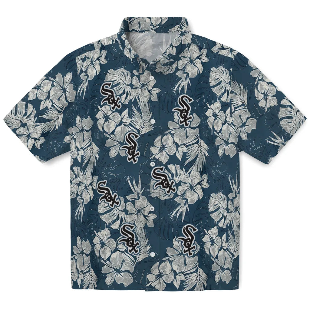 Chicago White Sox Hawaiian Shirt - Hibiscus Flowers | Moonbestprint