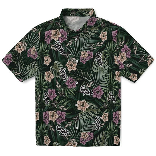Chicago White Sox Hawaiian Shirt - Hibiscus Leaves Pattern | Moonbestprint