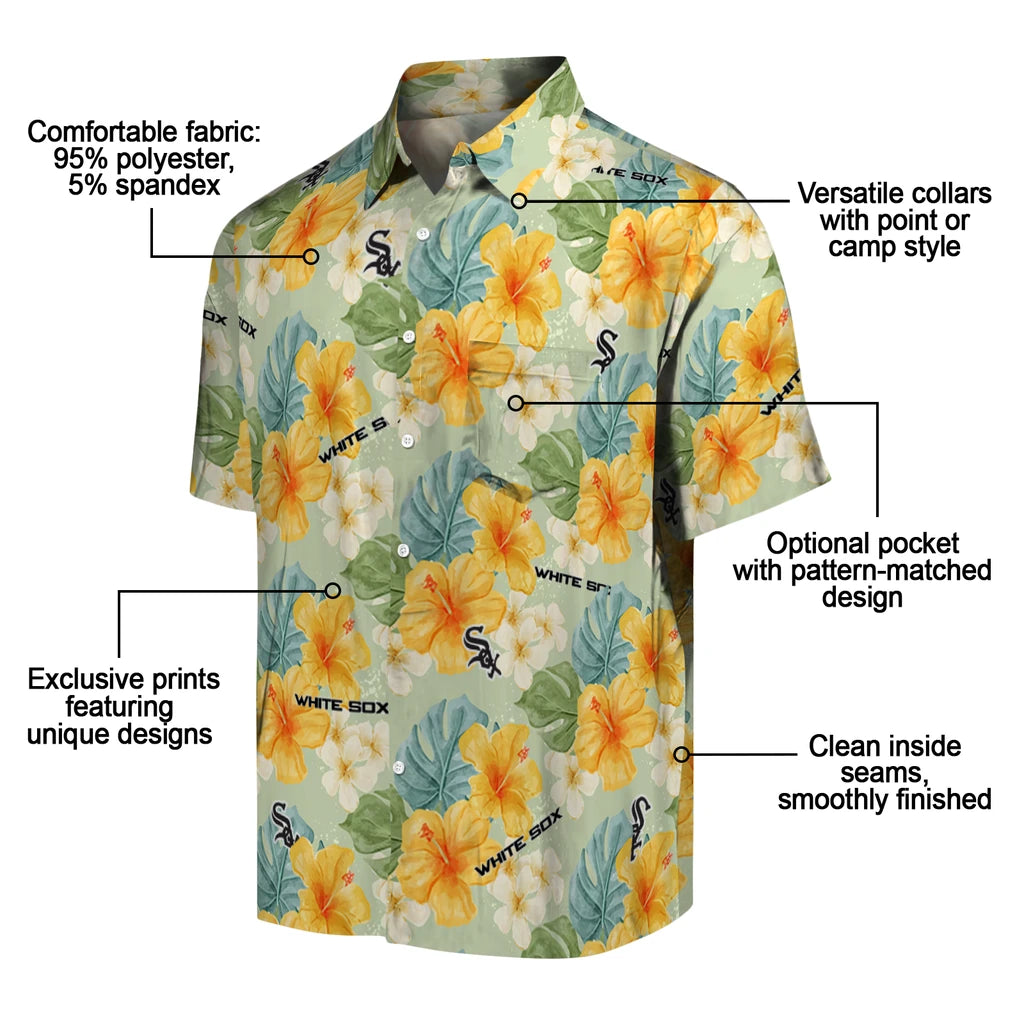 Chicago White Sox Hawaiian Shirt - Hibiscus Mood | Moonbestprint
