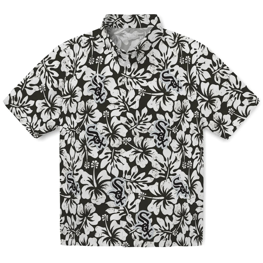 Chicago White Sox Hawaiian Shirt - Hibiscus Motif | Moonbestprint
