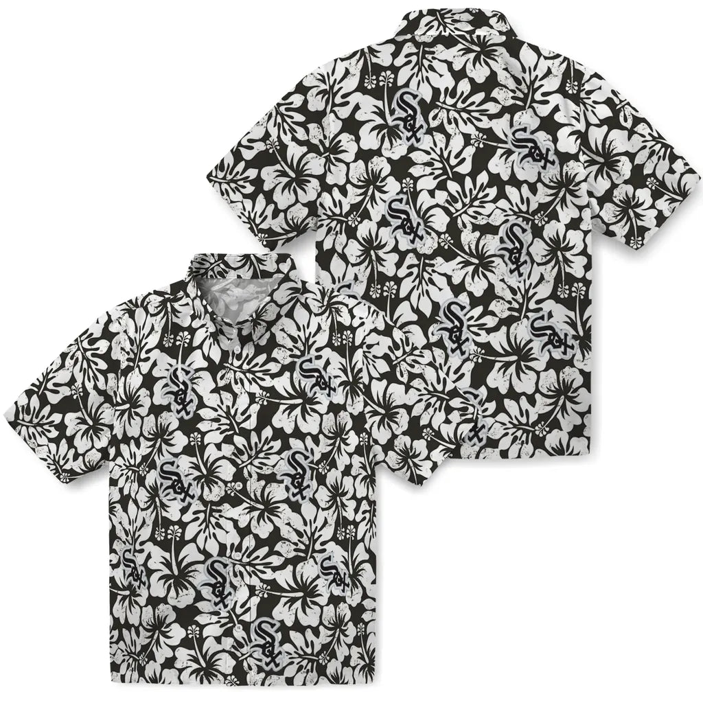 Chicago White Sox Hawaiian Shirt - Hibiscus Motif | Moonbestprint