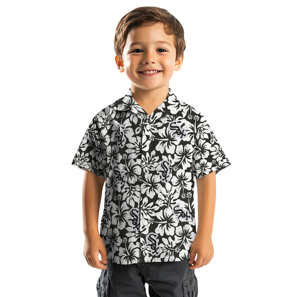 Chicago White Sox Hawaiian Shirt - Hibiscus Motif | Moonbestprint