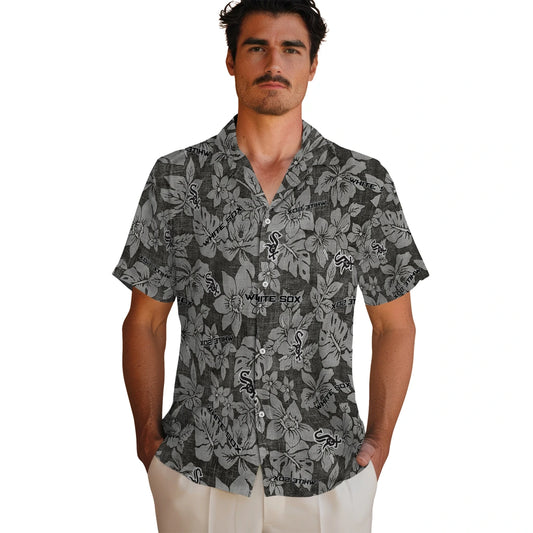 Chicago White Sox Hawaiian Shirt - Hibiscus Oasis | Moonbestprint