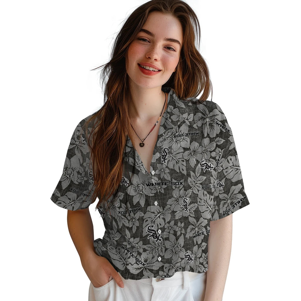 Chicago White Sox Hawaiian Shirt - Hibiscus Oasis | Moonbestprint