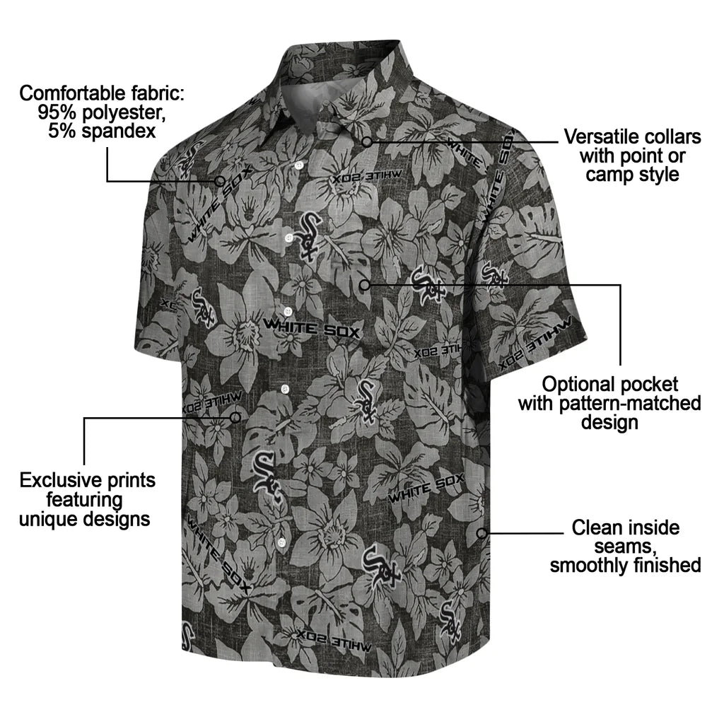 Chicago White Sox Hawaiian Shirt - Hibiscus Oasis | Moonbestprint