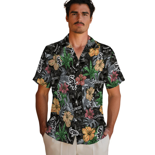 Chicago White Sox Hawaiian Shirt - Hibiscus Tiki Jungle | Moonbestprint