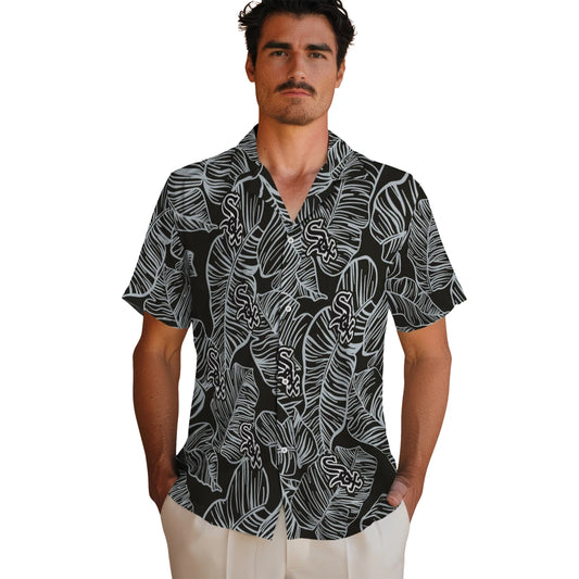 Chicago White Sox Hawaiian Shirt - Leaf Outline | Moonbestprint