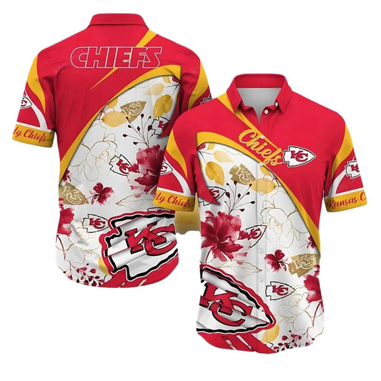Chiefs Floral Fusion Bold Hibiscus Graphic Hawaiian Shirt Unisex - Moonbestprint