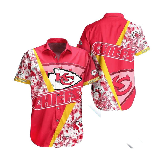 Chiefs Kingdom Red Tropical Hawaiian Shirt Unisex Graphic Tee - Moonbestprint