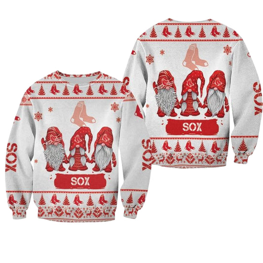 Christmas Gnomes Boston Red Soxugly Sweater Christmas 3D Sweater ? Usalast
