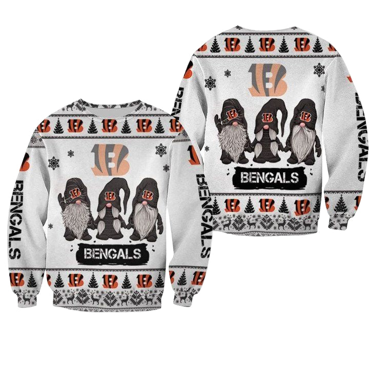 Christmas Gnomes Cincinnati Bengals Ugly Sweater Christmas 3D Sweater ? Usalast