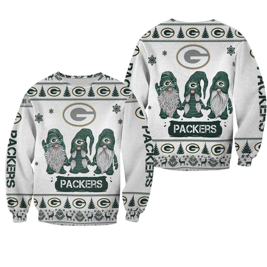 Christmas Gnomes Green Bay Packers Ugly Sweater Christmas 3D Sweater ? Usalast
