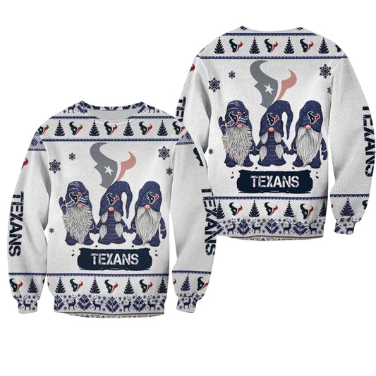 Christmas Gnomes Houston Texans Ugly Sweater Christmas 3D Sweater ? Usalast