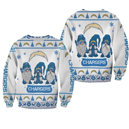 Christmas Gnomes Los Angeles Chargers Ugly Sweater Christmas 3D Sweater ? Usalast
