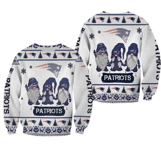 Christmas Gnomes New England Patriots Ugly Sweater Christmas 3D Sweater ? Usalast