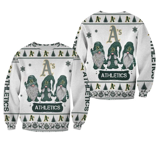 Christmas Gnomes Oakland Athletics Ugly Sweater Christmas 3D Sweater ? Usalast
