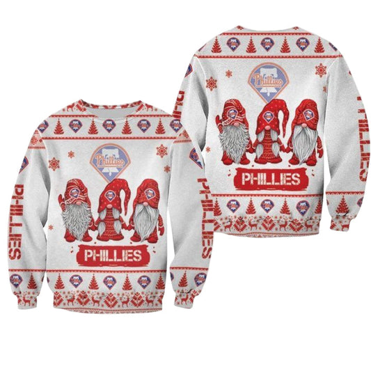 Christmas Gnomes Philadelphia Phillies Ugly Sweater Christmas 3D Sweater ? Usalast