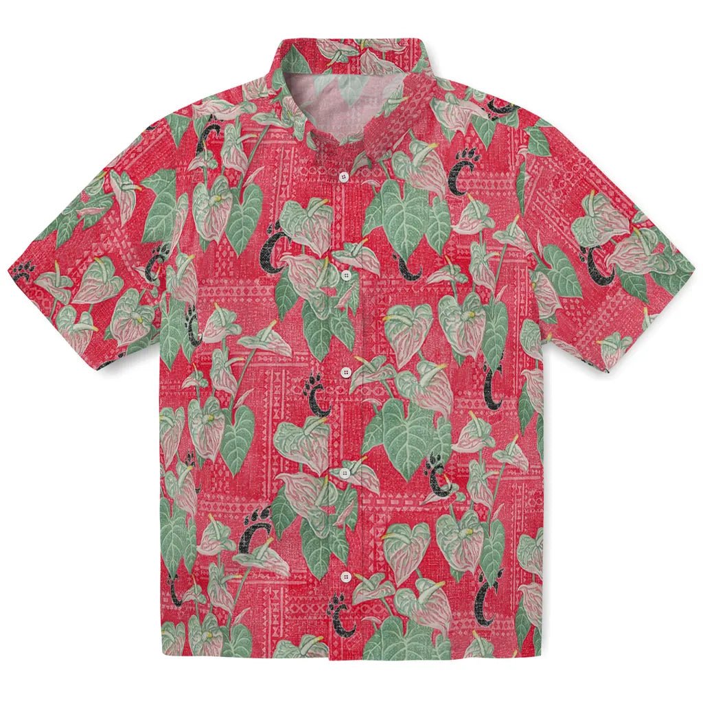 Cincinnati Bearcats Hawaiian Shirt - Anthurium Overlay | Moonbestprint