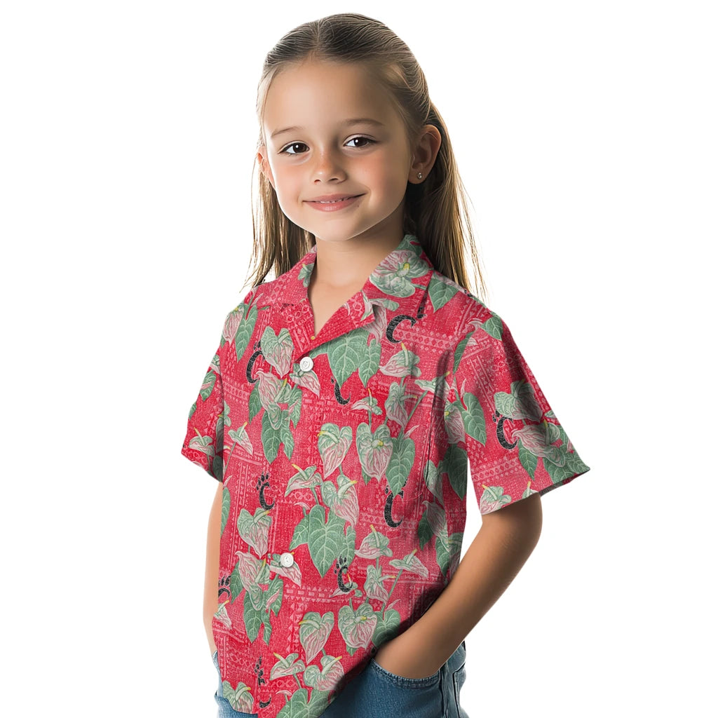 Cincinnati Bearcats Hawaiian Shirt - Anthurium Overlay | Moonbestprint