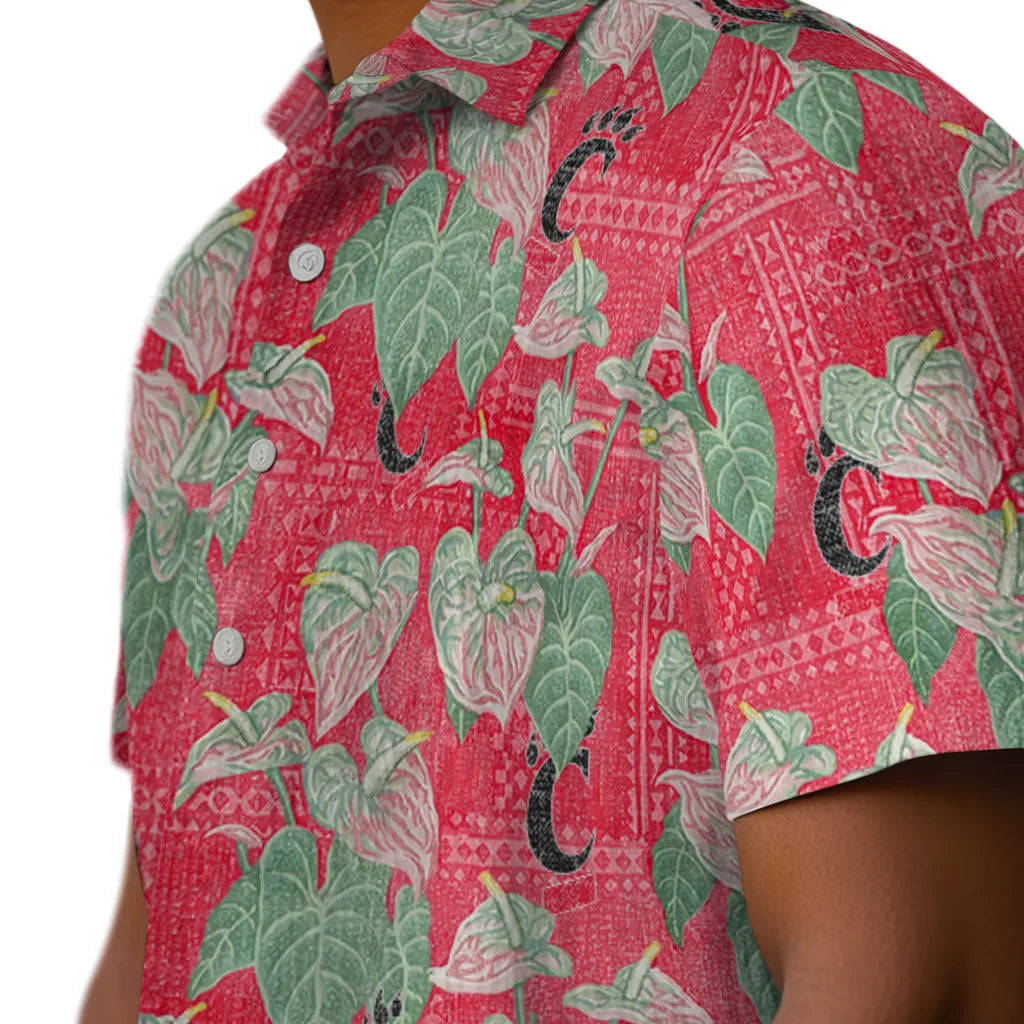 Cincinnati Bearcats Hawaiian Shirt - Anthurium Overlay | Moonbestprint