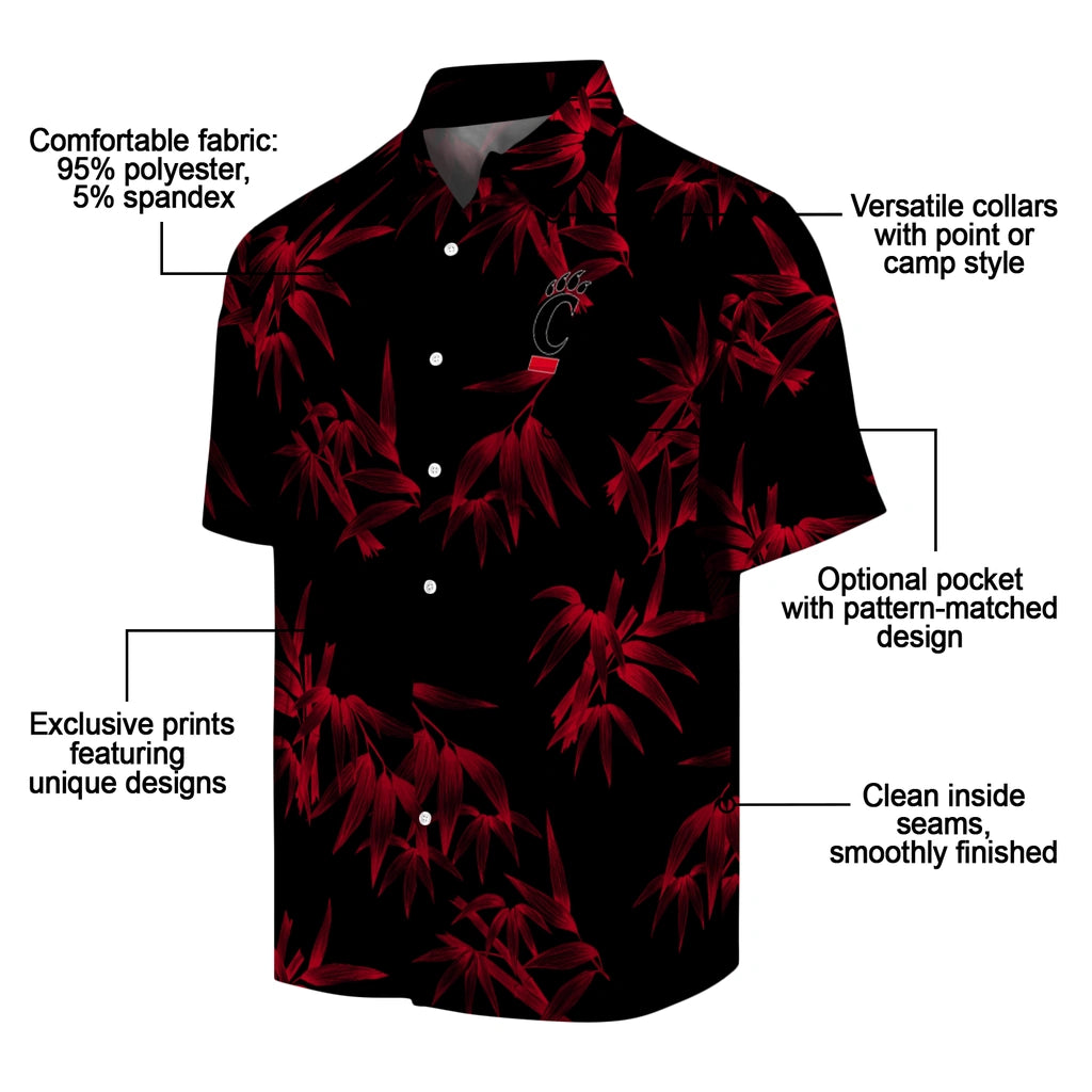 Cincinnati Bearcats Hawaiian Shirt - Bamboo Branches | Moonbestprint