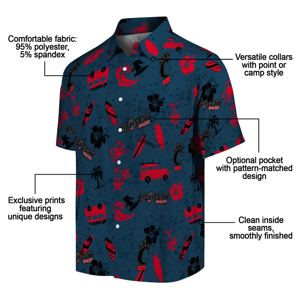 Cincinnati Bearcats Hawaiian Shirt - Beach Vibe | Moonbestprint