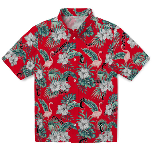 Cincinnati Bearcats Hawaiian Shirt - Flamingo and Hibiscus | Moonbestprint
