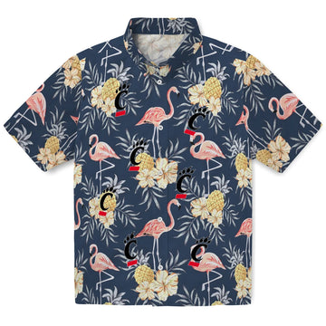 Cincinnati Bearcats Hawaiian Shirt - Flamingo Hibiscus | Moonbestprint
