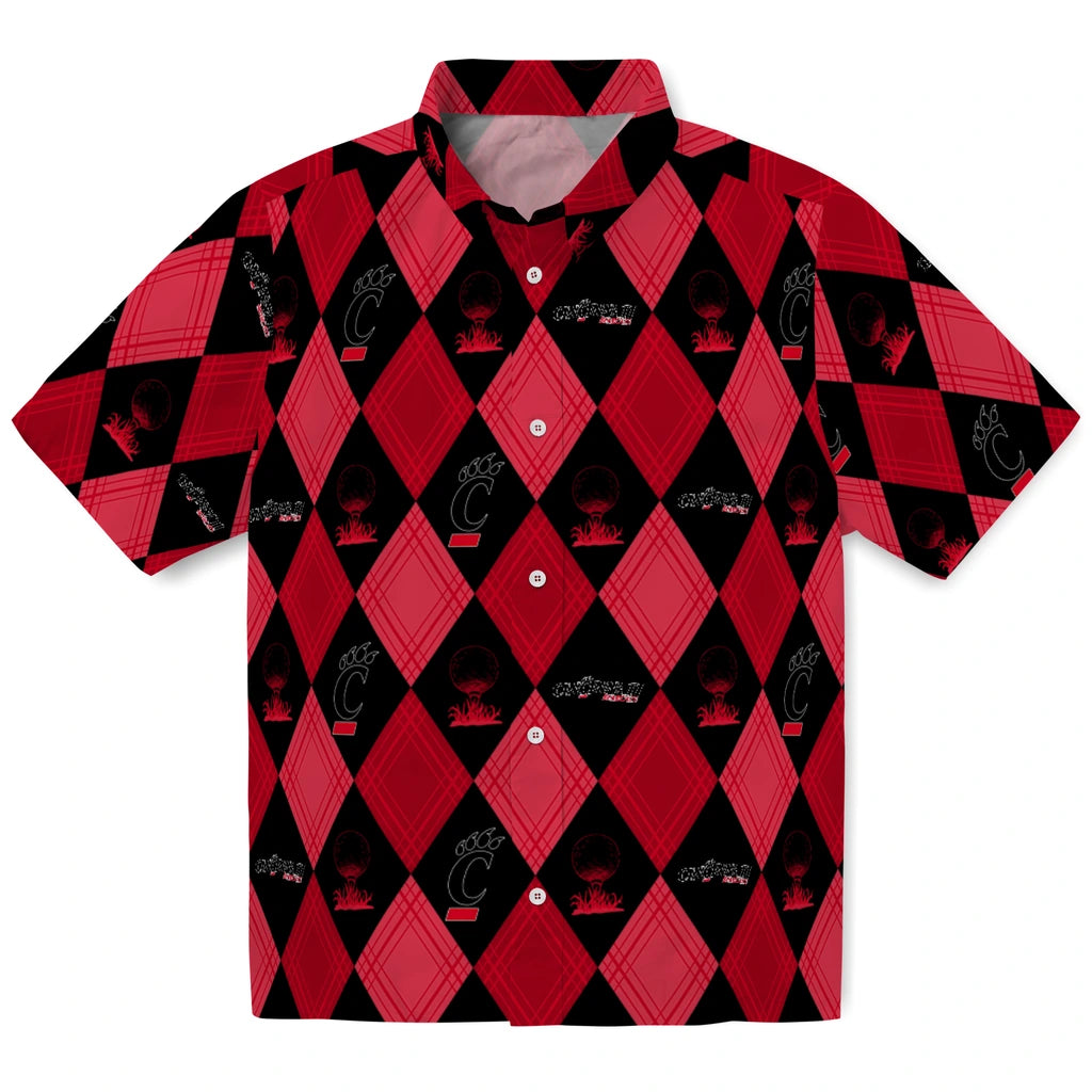 Cincinnati Bearcats Hawaiian Shirt - Golfing Plaid | Moonbestprint