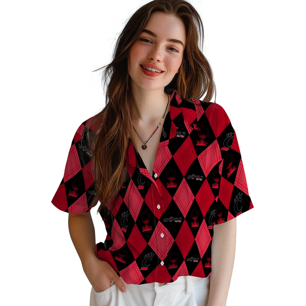 Cincinnati Bearcats Hawaiian Shirt - Golfing Plaid | Moonbestprint