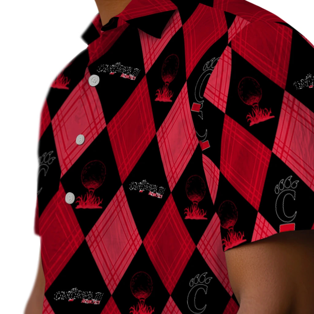 Cincinnati Bearcats Hawaiian Shirt - Golfing Plaid | Moonbestprint
