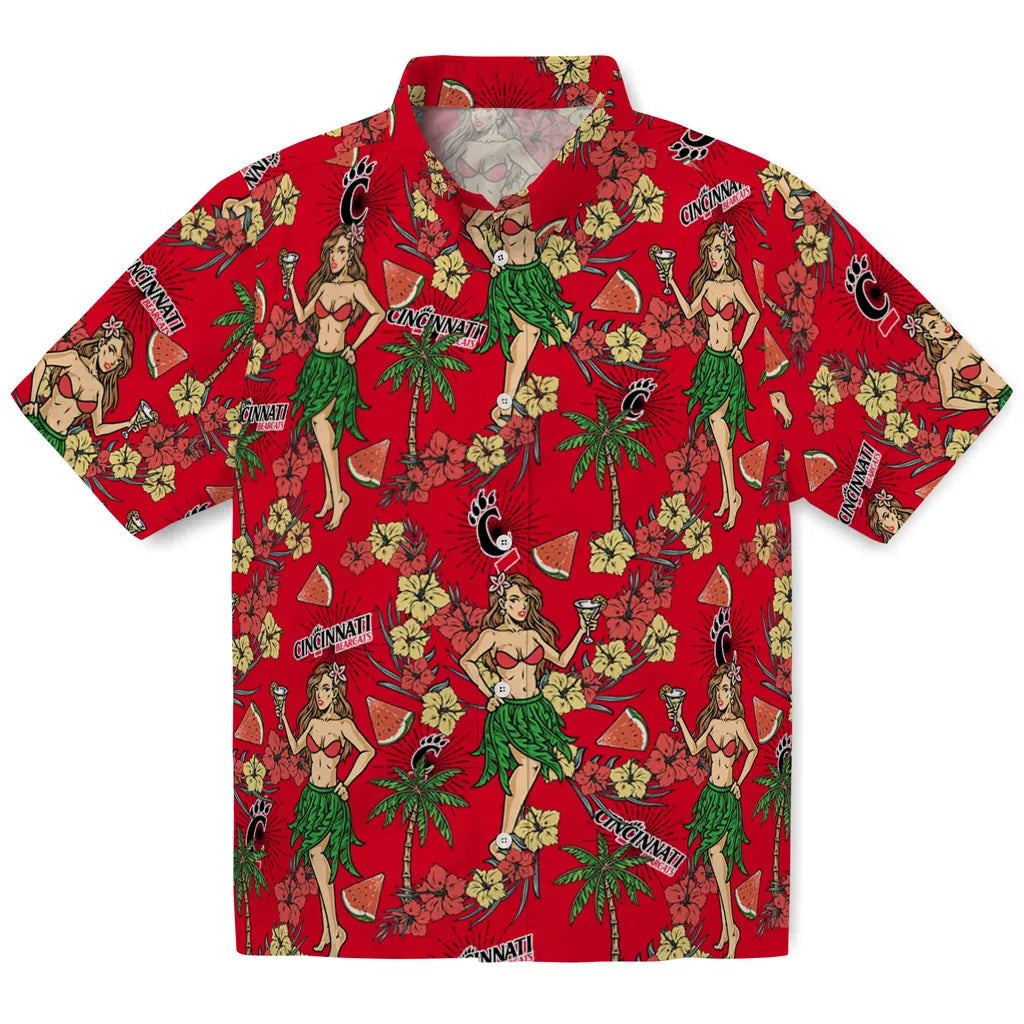 Cincinnati Bearcats Hawaiian Shirt - Hawaiian Girls Design | Moonbestprint