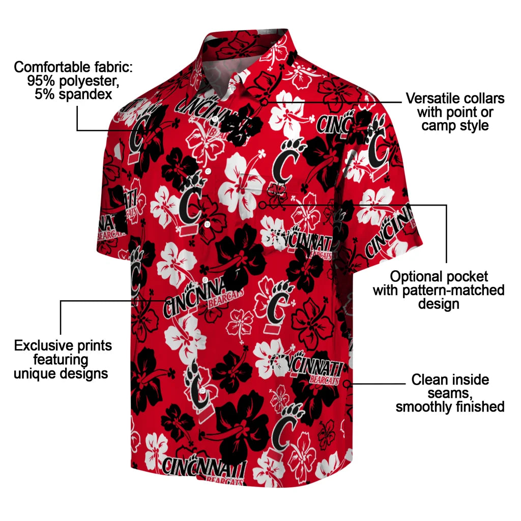 Cincinnati Bearcats Hibiscus Bloom Hawaiian Shirt – Moonbestprint