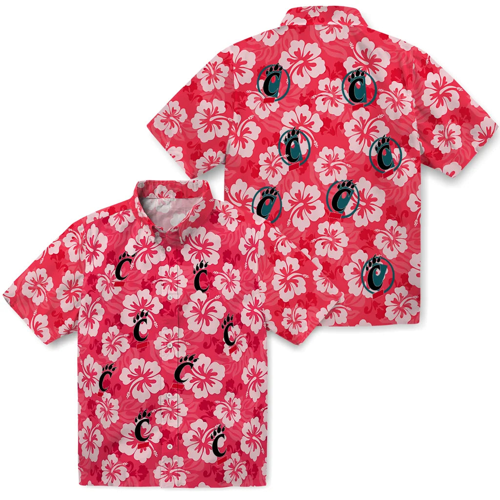 Cincinnati Bearcats Hawaiian Shirt - Hibiscus Cluster | Moonbestprint