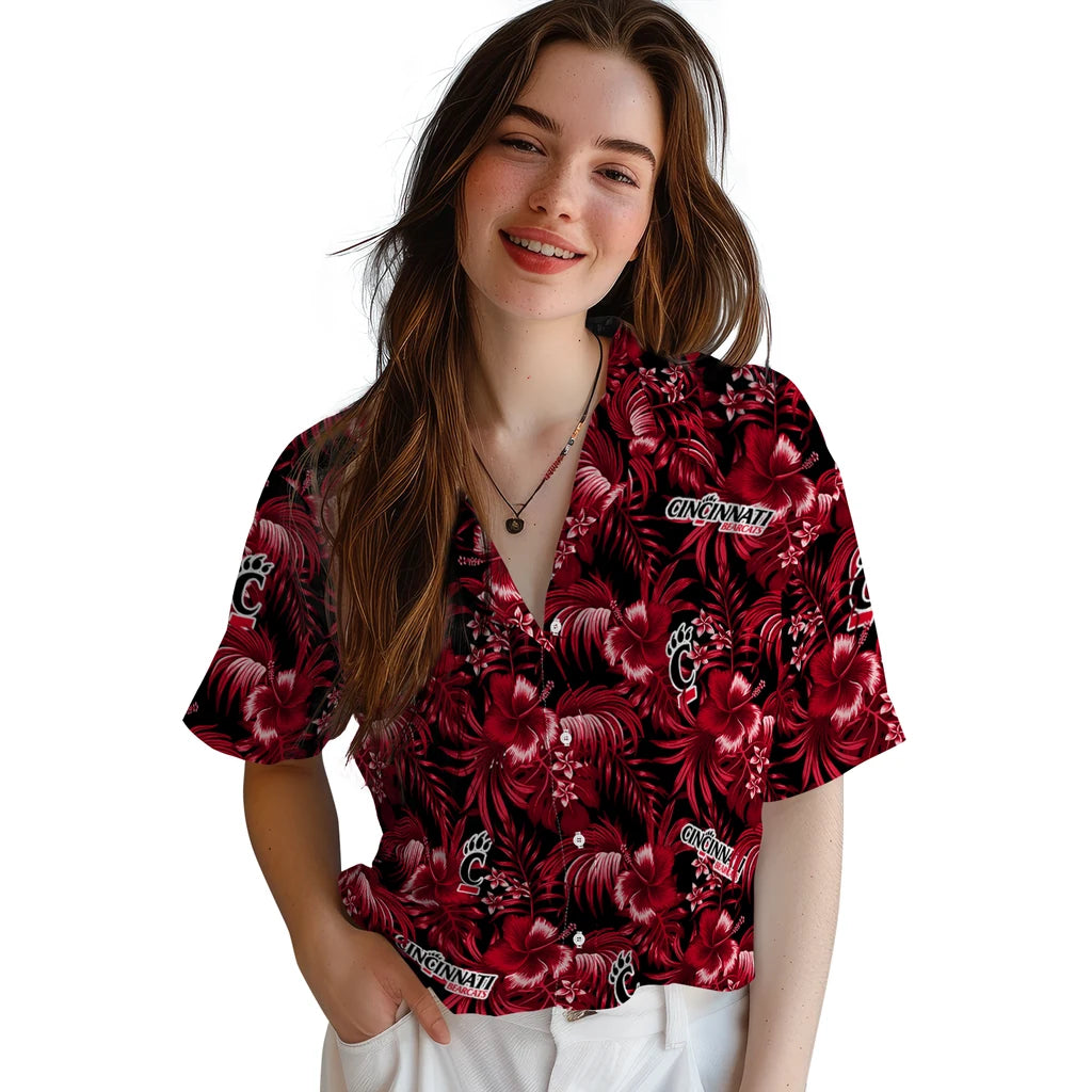 Cincinnati Bearcats Hawaiian Shirt - Hibiscus Exotic | Moonbestprint
