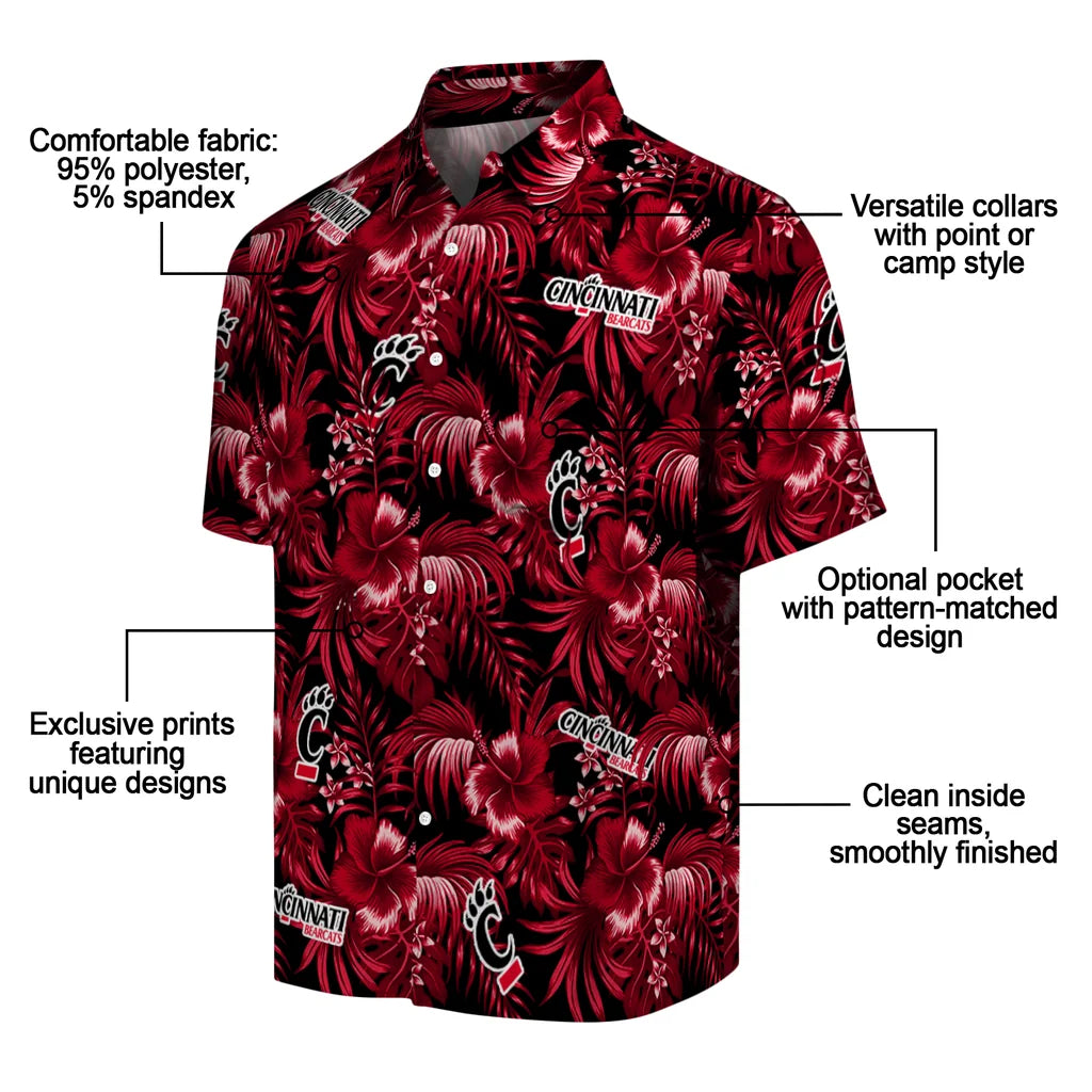 Cincinnati Bearcats Hawaiian Shirt - Hibiscus Exotic | Moonbestprint